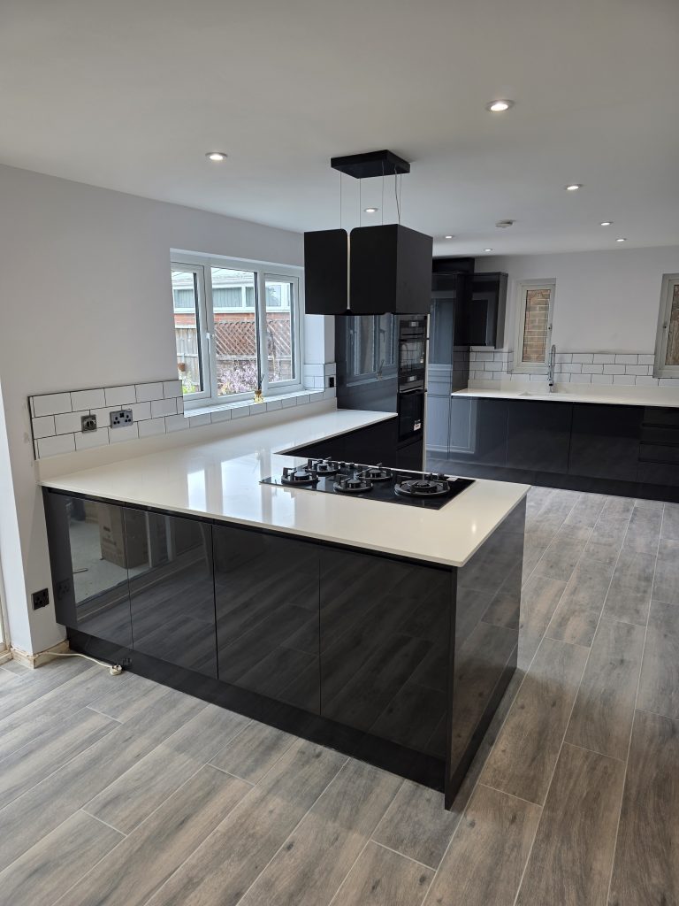 A recently fitted kitchen featuring a modern design.